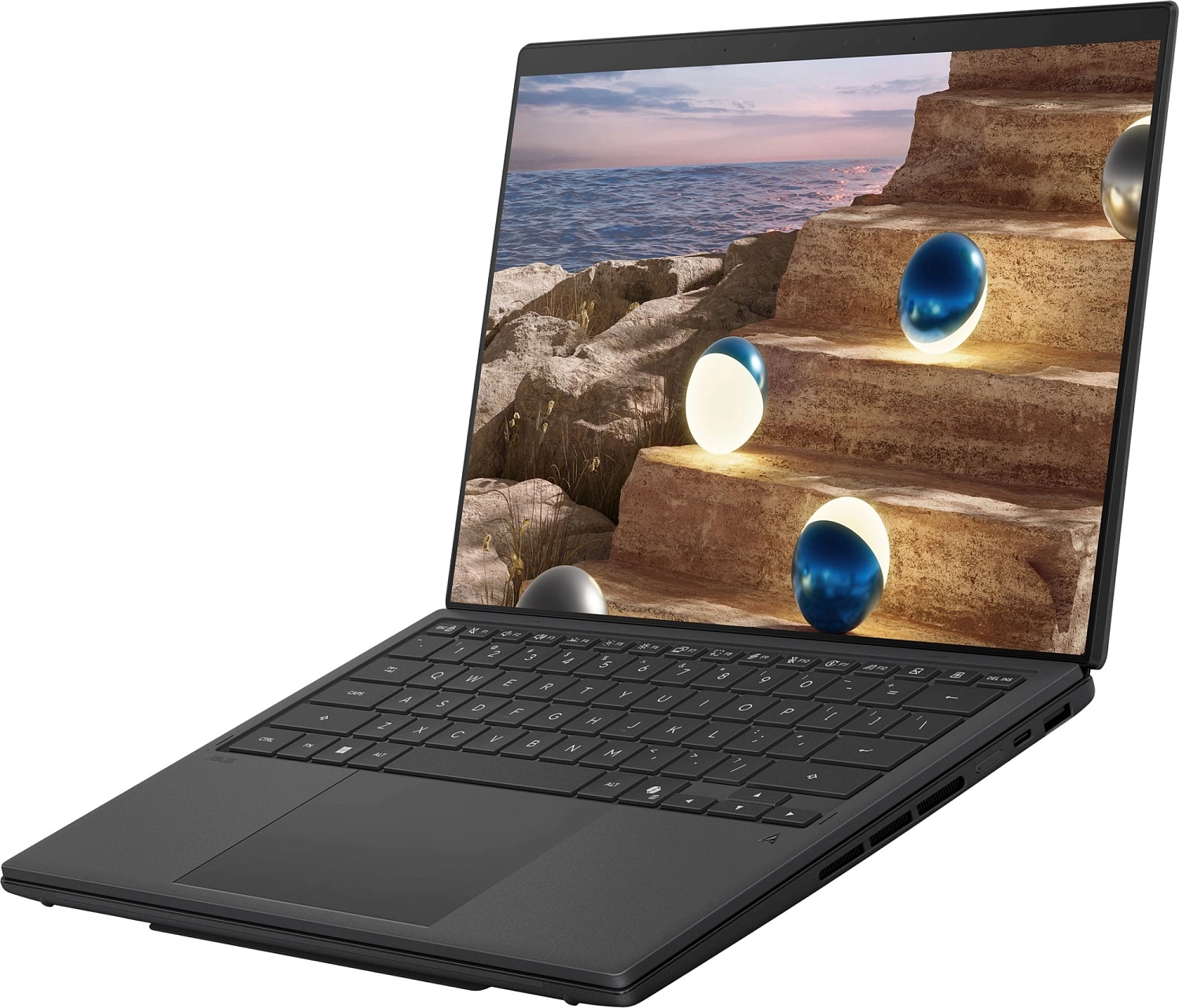 Ноутбук Asus ZenBook Duo UX8407AA-SN279X Core Ultra 9 386H 32Gb SSD1Tb Intel Arc 14" OLED Touch 3K (2880x1800) Windows 11 Pro dk.grey WiFi BT Cam (90NB16V1-M00F80)