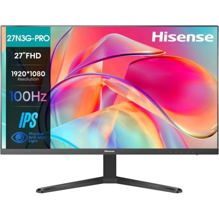 Монитор 27" Hisense 27N3G-PRO Black (IPS, 1920x1080, D-sub+HDMI, 5 ms, 178°/178°, 250 cd/m, 1000:1, 100Hz)