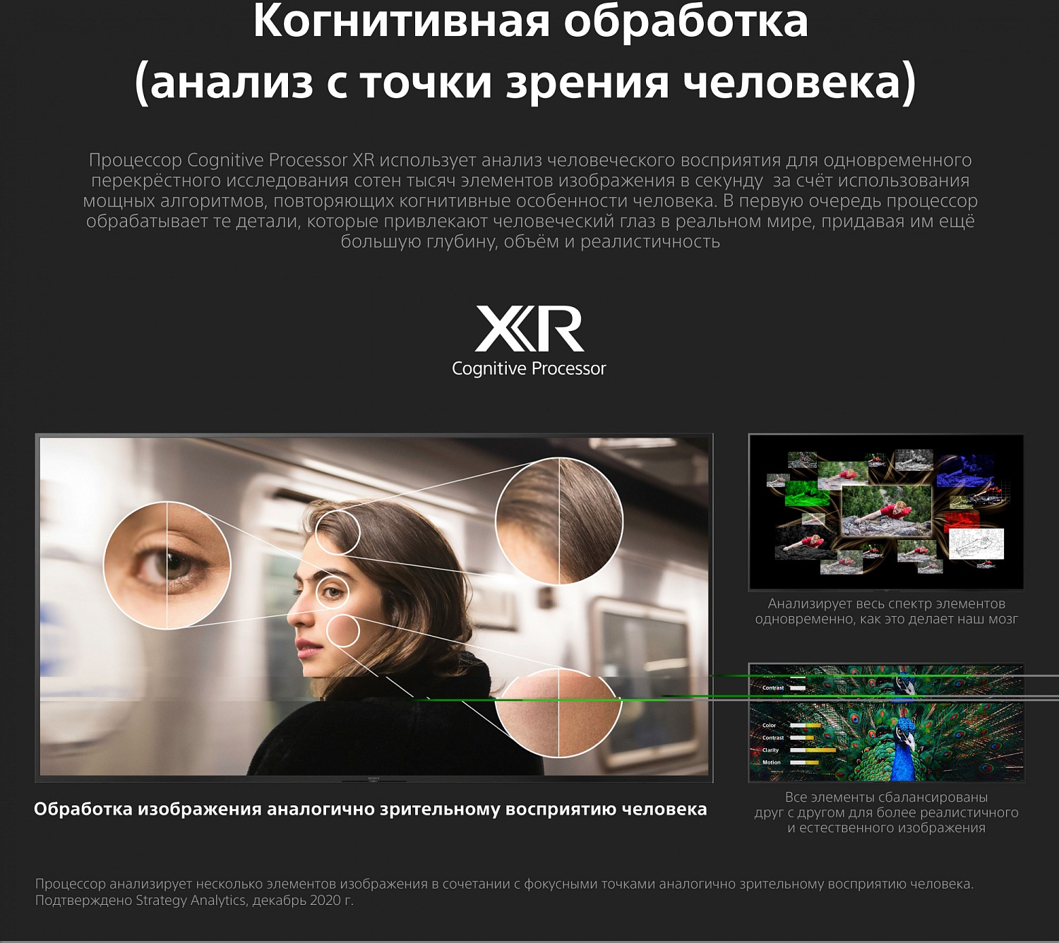 Телевизор OLED Sony 65" XR-65A80J BRAVIA черный 4K Ultra HD 100Hz DVB-T DVB-T2 DVB-C DVB-S DVB-S2 USB WiFi Smart TV