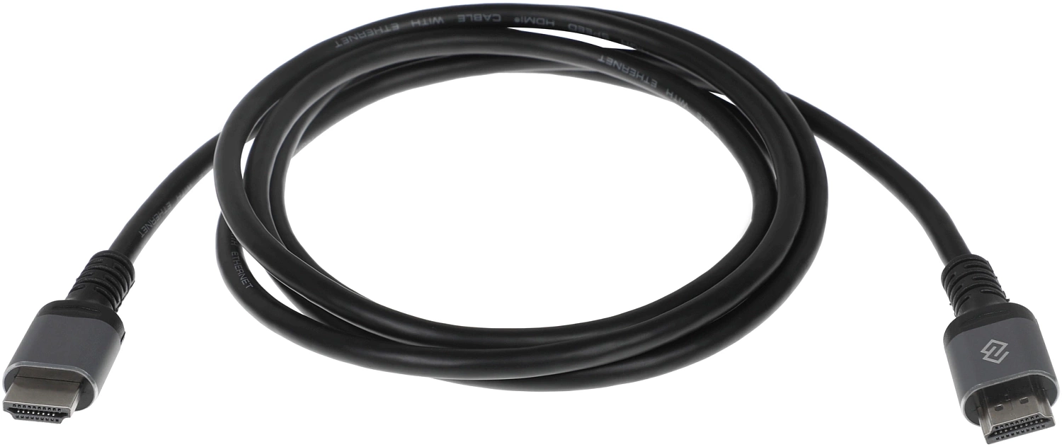 Кабель аудио-видео Digma HDMI (m)/HDMI (m) 2м. позолоч.конт. черный (D-HDMI-V2.0-2M)