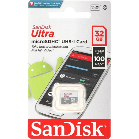 Карта памяти SanDisk Ultra microSDHC 32GB 100MB/s