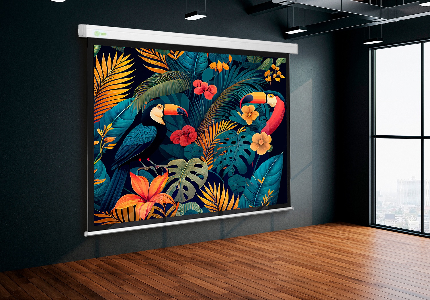 Экран Cactus 124.5x221см Wallscreen CS-PSW-124x221 16:9 настенно-потолочный рулонный белый Экран Cactus 124.5x221см Wallscreen CS-PSW-124x221 16:9 настенно-потолочный рулонный белый