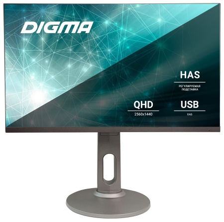 Монитор Digma 27" DM-MONB2708 черный IPS LED 5ms 16:9 HDMI M/M матовая HAS Piv 300cd 178гр/178гр 2560x1440 75Hz DP 2K USB 4.93кг