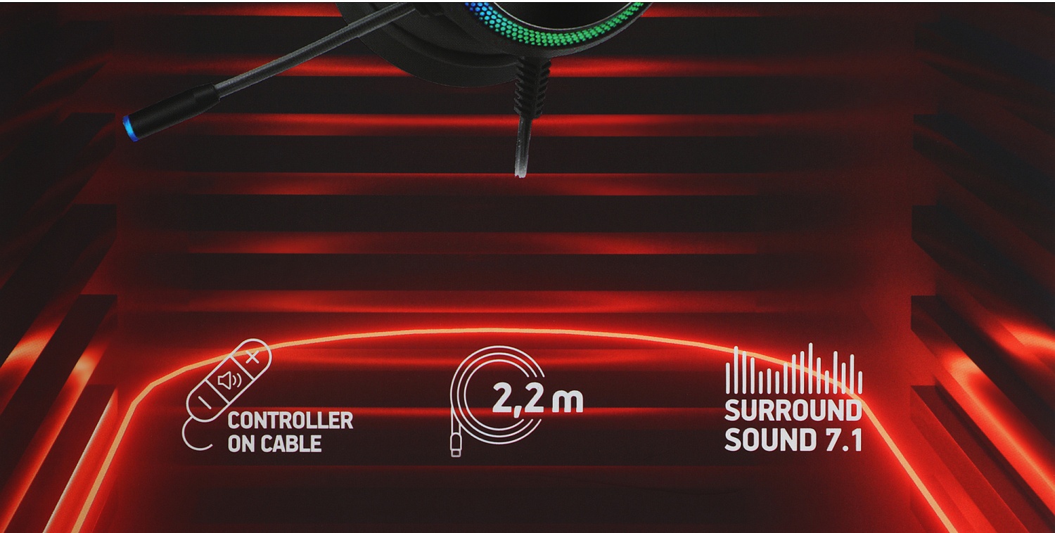 Наушники с микрофоном Оклик HS-L810G ANONYMOUS черный 2.2м мониторные оголовье (1460164)