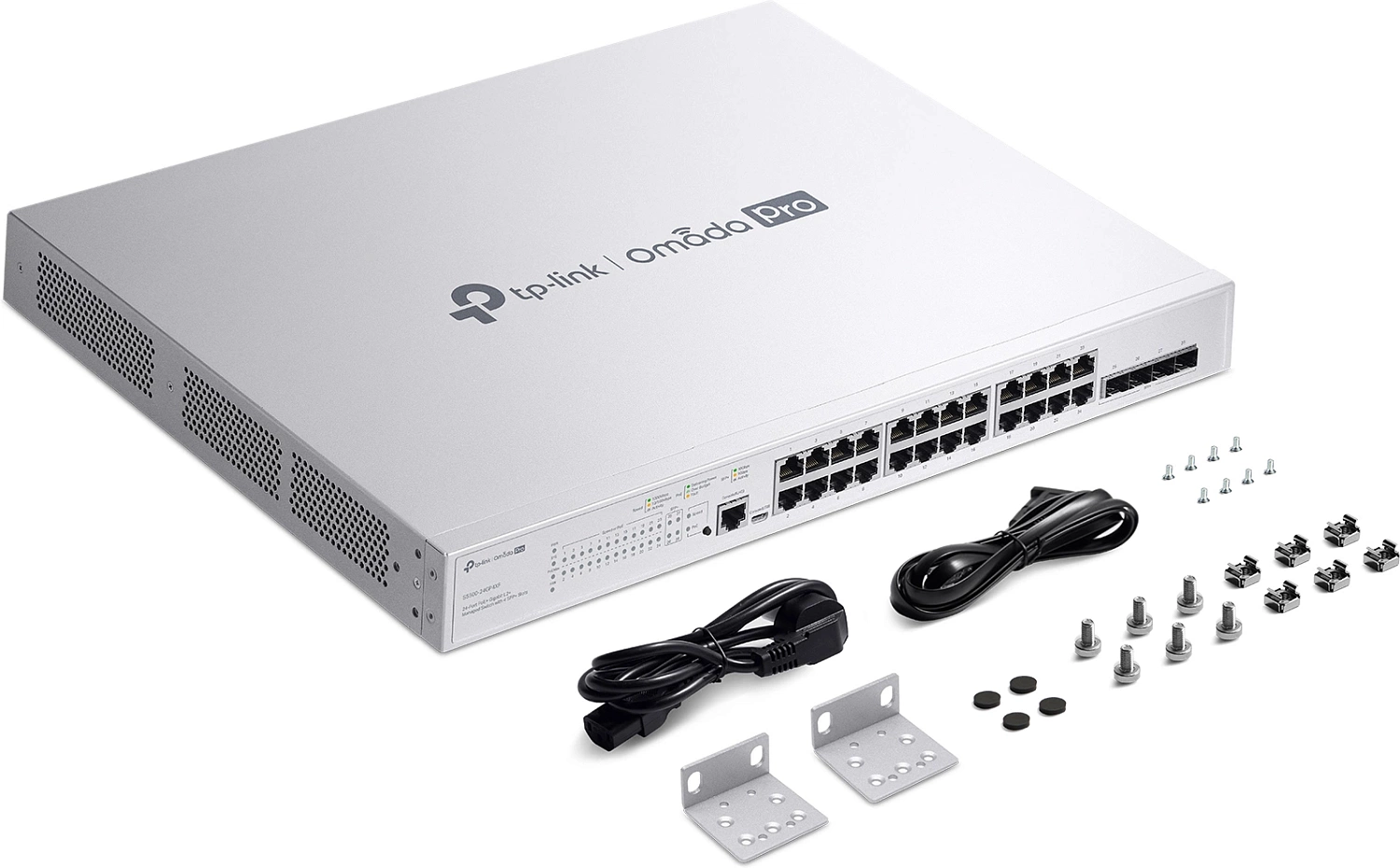 Коммутатор TP-Link Omada Pro S5500-24GP4XF (L2+) 24x1Гбит/с 4xКомбо(10GBase-T/SFP+) 4SFP+ 24PoE+ 384W управляемый