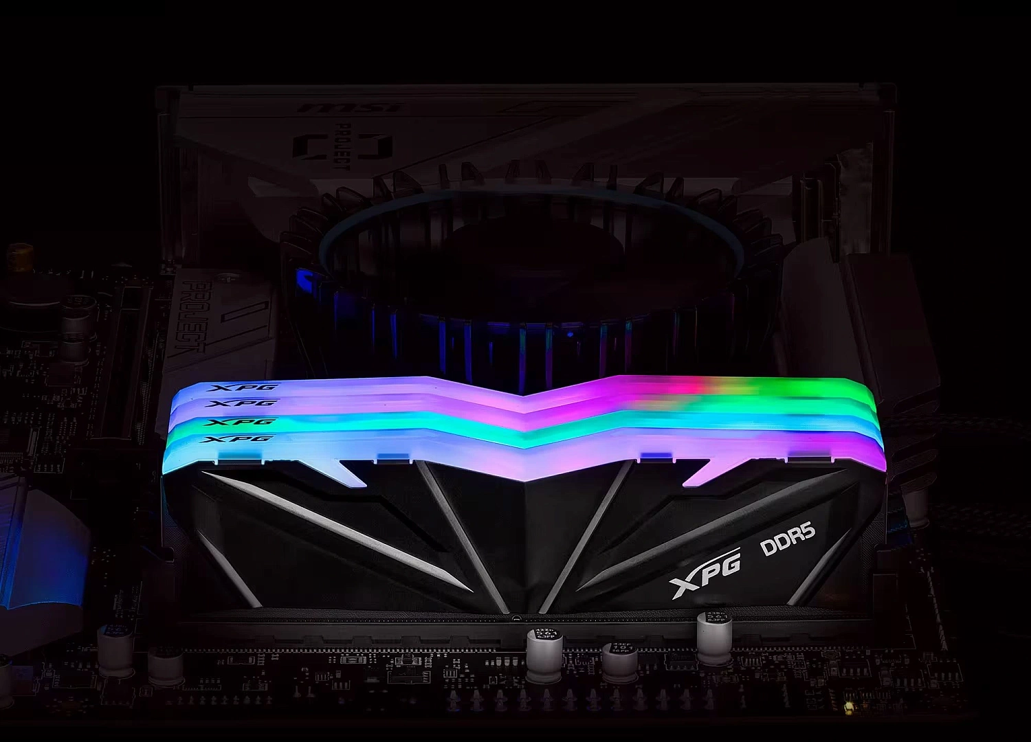 Память DDR5 2x16GB 5600MHz A-Data AX5U5600C4616G-DTAMRBK XPG ARMAX RGB RTL PC5-44800 CL46 DIMM ECC 288-pin 1.1В kit single rank Ret