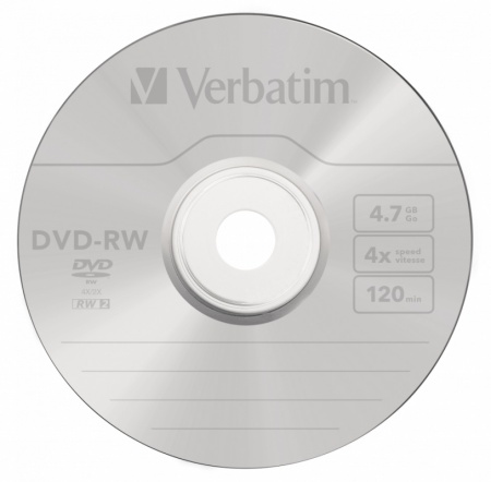 Диск DVD-RW Verbatim 4.7Gb 4x Cake Box (25шт) (43639)