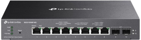 Сетевое оборудование TP-Link SG2210XMP-M2, Коммутатор Smart линейки Omada с 8 портами PoE+ 2,5 Гбит/с и 2 портами SFP+