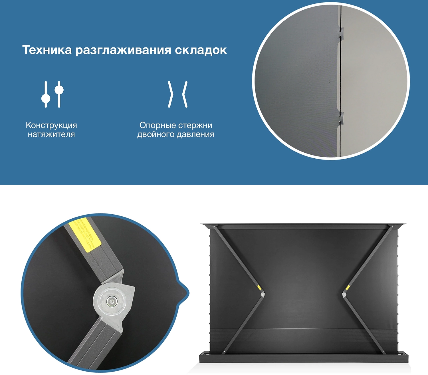 Экран Cactus 125x221см FloorRising CS-PSFRCLR-221X125 16:9 напольный рулонный черный (моторизованный привод)