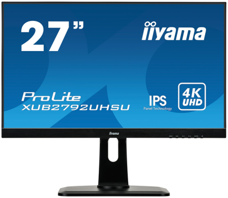 Монитор 27" Iiyama ProLite XUB2792UHSU-B1 3840x2160@60Гц IPS LED 16:9 4ms DVI HDMI DP 2*USB3.0 80M:1 1000:1 178/178 300cd HAS Pivot Swivel Tilt 2*Speakers 2Вт Black