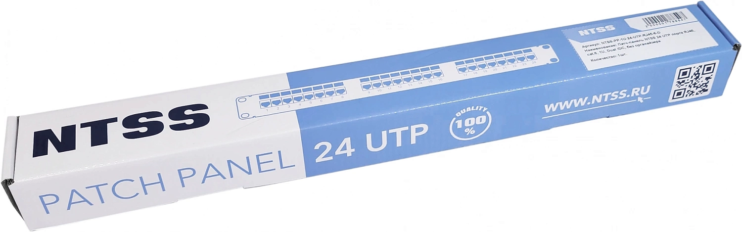 Патч-панель Lanmaster NTSS-PP-1U-24-UTP-RJ45-6-D 19" 1U 24xRJ45 кат.6 UTP