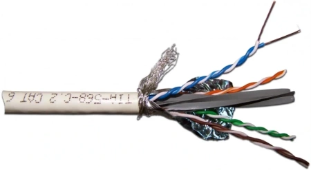 Кабель информационный Lanmaster LAN-6ASFTP-HFLT-GY кат.6A FTP 4 пары 23AWG LSZH внутренний 305м серый