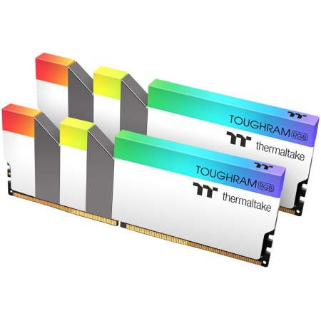 16GB Thermaltake DDR4 4600 DIMM TOUGHRAM RGB White Gaming Memory R022D408GX2-4600C19A Non-ECC, R022D408GX2-4600C19A CL19, 1.5V, Heat Shield, XMP 2.0, Kit (2x8GB), RTL (525787)