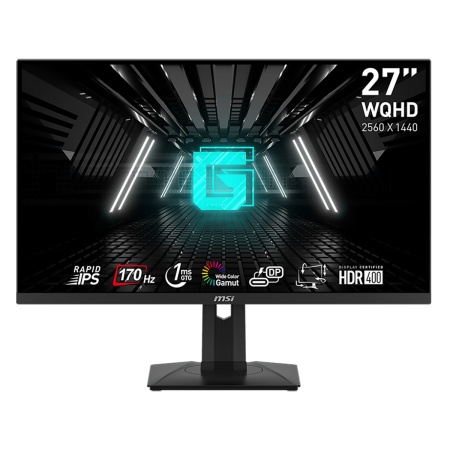 Монитор MSI G274QPF E2 27" 16:9 WQHD(2560x1440) Rapid IPS,1ms, 1000:1, 100M:1, 400nit, 178/178, 2xHDMI 2.0b, DP 1.4a, USB-C, Tilt, Swivel, Height,Pivot,VESA,180Hz,Black,1y w-ty