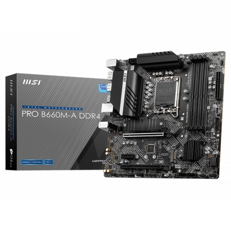 PRO B660M-A DDR4, mATX, B660, LGA1700, 4xDDR4, 2xPCI-Ex16, 1xPCI-Ex1, 2xM.2, 4xSATA3, 4+2USB 3.2, 1xUSB TYPE-C, 2+4xUSB2.0 (041082)