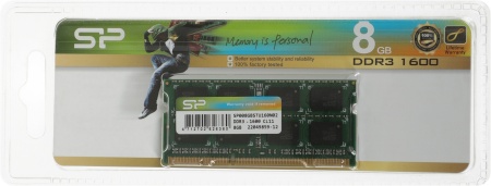 Память DDR3 8Gb 1600MHz Silicon Power SP008GBSTU160N02 RTL PC3-12800 CL11 SO-DIMM 204-pin 1.5В Ret