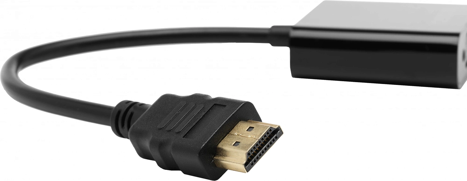 Переходник аудио-видео Premier 5-983 HDMI (m)/VGA (f)/Jack 3.5 (f) 0.15м. черный