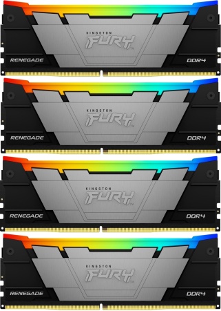 Память DDR4 4x32GB 3600MHz Kingston KF436C18RB2AK4/128 Fury Renegade RGB RTL Gaming PC4-28800 CL18 DIMM 288-pin 1.35В dual rank с радиатором Ret