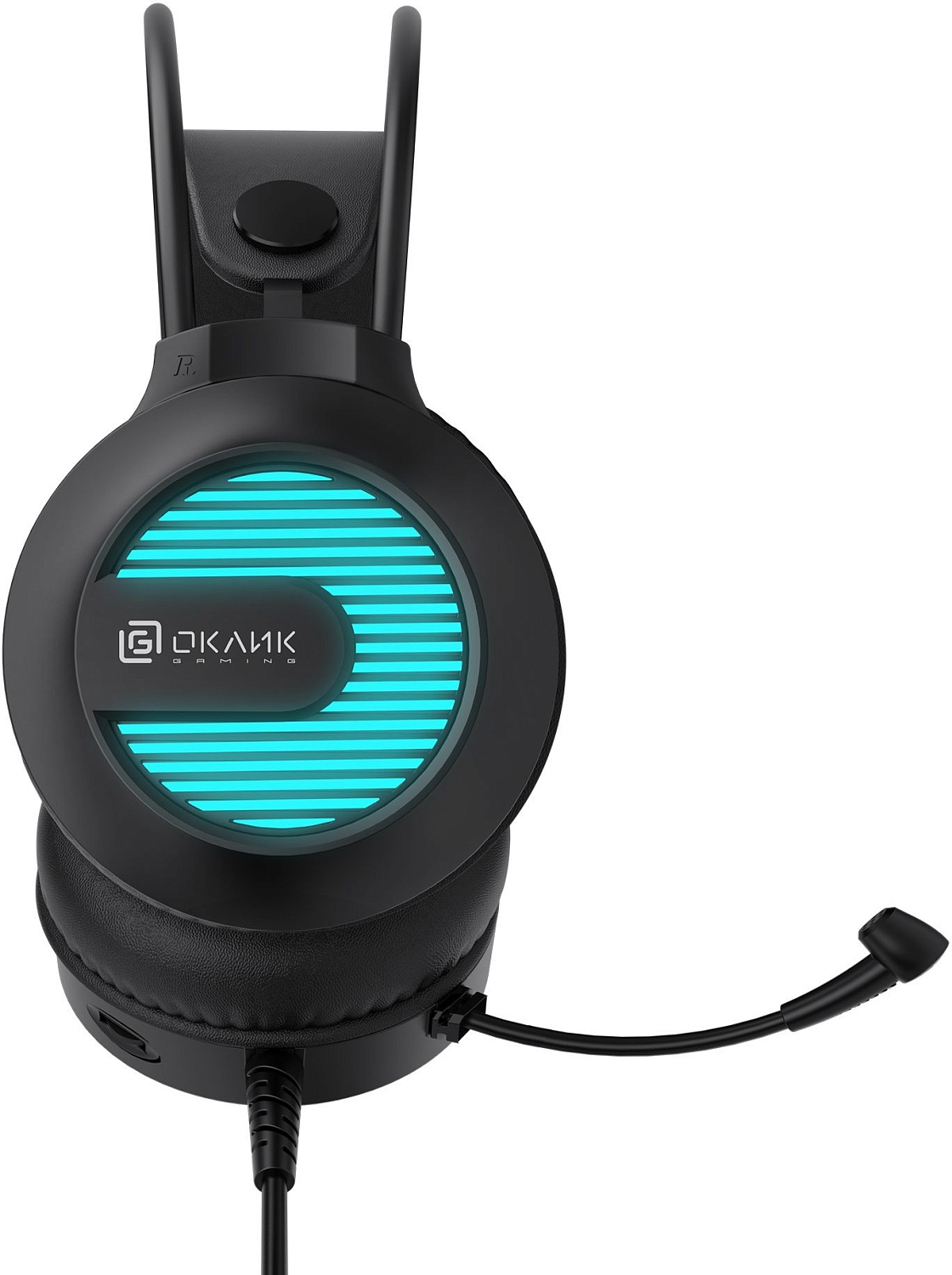 Наушники с микрофоном Оклик HS-L300G Black черный 2.2м мониторные USB оголовье (1796949)