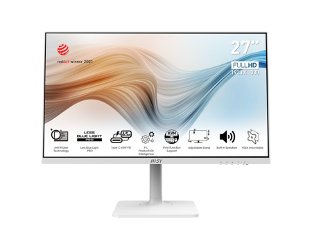 Монитор MSI 27" Modern MD272PW белый IPS LED 16:9 HDMI M/M матовая HAS Piv 250cd 178гр/178гр 1920x1080 75Hz DP FHD USB 5.85кг