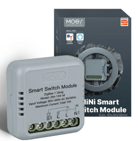 Переключатель Moes ZigBee Smart Switch Module (на 1 канал) белый модели ZM-104-M