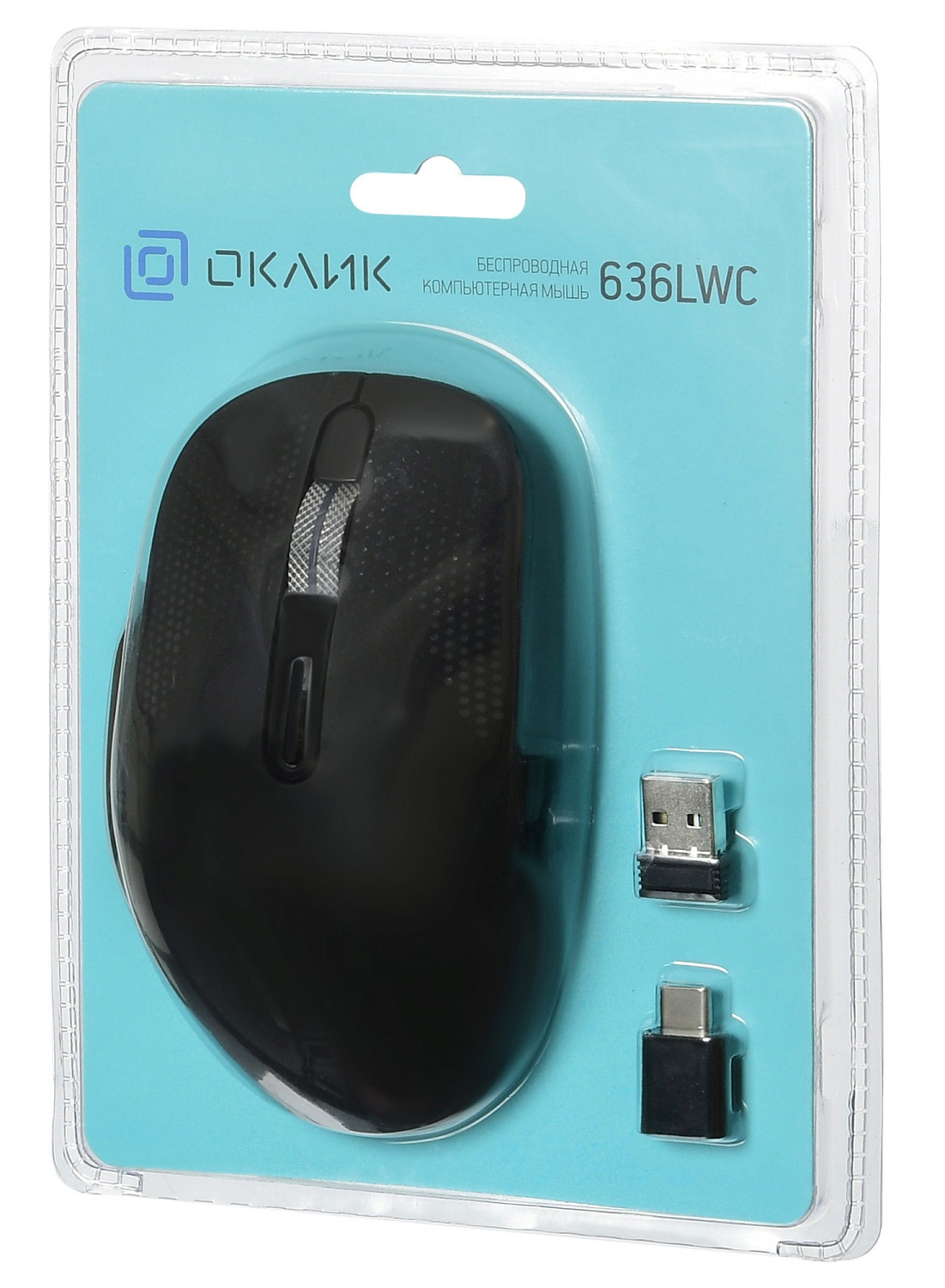 Мышь Оклик 636LWC черный оптическая (1600dpi) беспроводная USB/USB-C для ноутбука (6but) Мышь Оклик 636LWC черный оптическая (1600dpi) беспроводная USB/USB-C для ноутбука (6but)