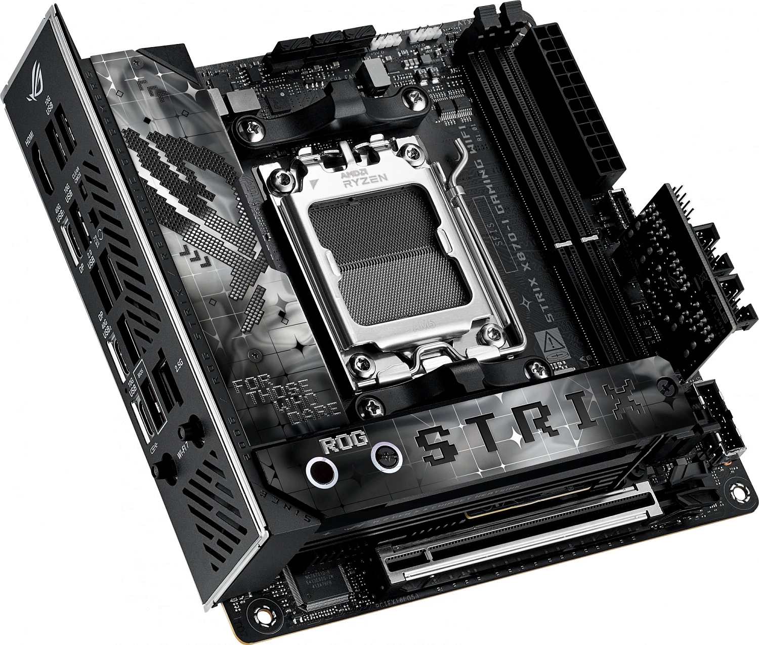 Материнская плата ASUS ROG STRIX X870-I GAMING WIFI, AM5, X870, 2*DDR5, 2*SATA, 2*M.2, 4*USB 3.2, 3*USB 2.0, 2*USB4, Type-C, 2*PCIx16, HDMI, mIATX; 90MB1IW0-M0EAY0