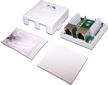Настенная розетка, 1 порт RJ-45 категории 5е, STP, белая