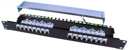 Патч-панель Hyperline PP3-19-16-8P8C-C5E-SH-110D 19" 1U 16xRJ45 кат.5e UTP