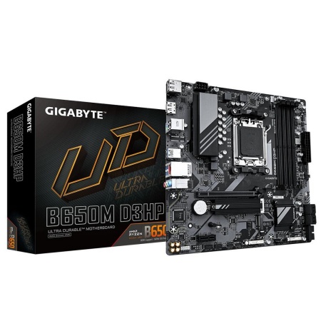 Материнская плата Gigabyte B650M D3HP AX SocketAM5 AMD B650 4xDDR5 mATX AC`97 8ch(7.1) 2.5Gg RAID+HDMI+DP