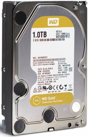 Жесткий диск Western Digital HDD SATA-III  1000Gb GOLD WD1005FBYZ, 7200rpm, 128MB buffer, 1 year