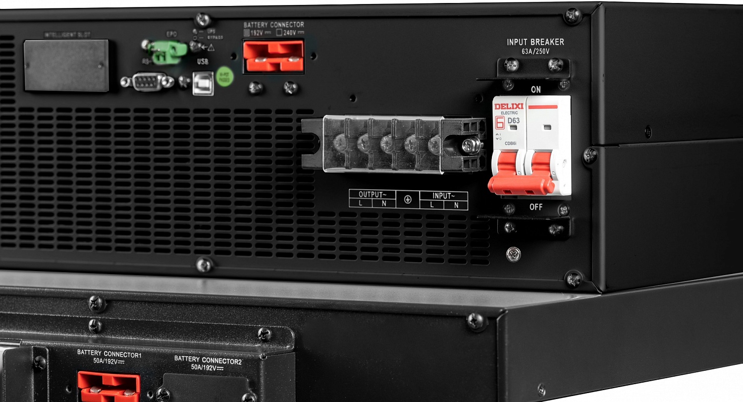 Источник бесперебойного питания Systeme Electric Smart-Save Online SRV, 10000VA/9000W, On-Line, Extended-run, Rack 5U(Tower convertible), LCD, Out: Hardwire, SNMP Intelligent Slot, USB, RS-232