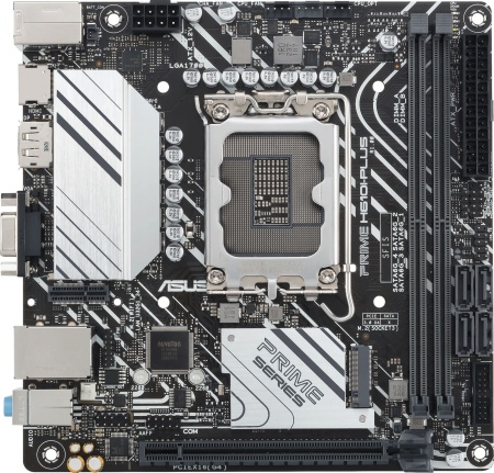 Материнская плата ASUS PRIME H610I-PLUS-CSM, LGA1700, B610, 2*DDR5, VGA+DP+HDMI, SATA 6.0, M.2, USB 3.2, USB 2.0,  mITX; 90MB1GB0-M0EAYC