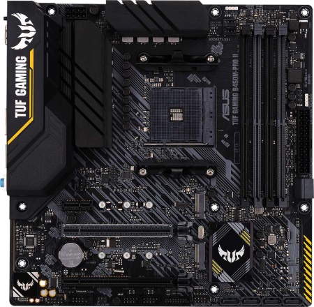 Материнская плата Asus TUF GAMING B450M-PRO II Soc-AM4 AMD B450 4xDDR4 mATX AC`97 8ch(7.1) GbLAN RAID+HDMI+DP