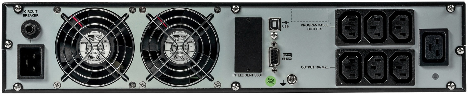 Источник бесперебойного питания Systeme Electric Smart-Save Online SRV, 3000VA/2700W, On-Line, Rack 2U(Tower convertible), LCD, Out: 6xC13+1xC19, SNMP Intelligent Slot, USB, RS-232