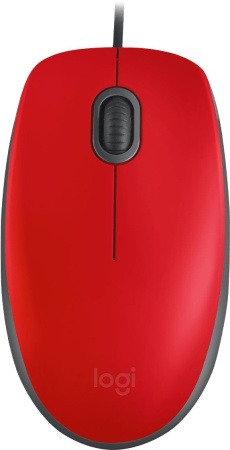 Мышь Logitech M110 красный/черный оптическая (1000dpi) silent USB (2but)