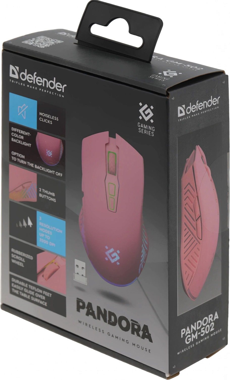 Мышь Defender Pandora GM-502 розовый оптическая 3200dpi silent беспров. USB 6but (52501) Мышь Defender Pandora GM-502 розовый оптическая 3200dpi silent беспров. USB 6but (52501)