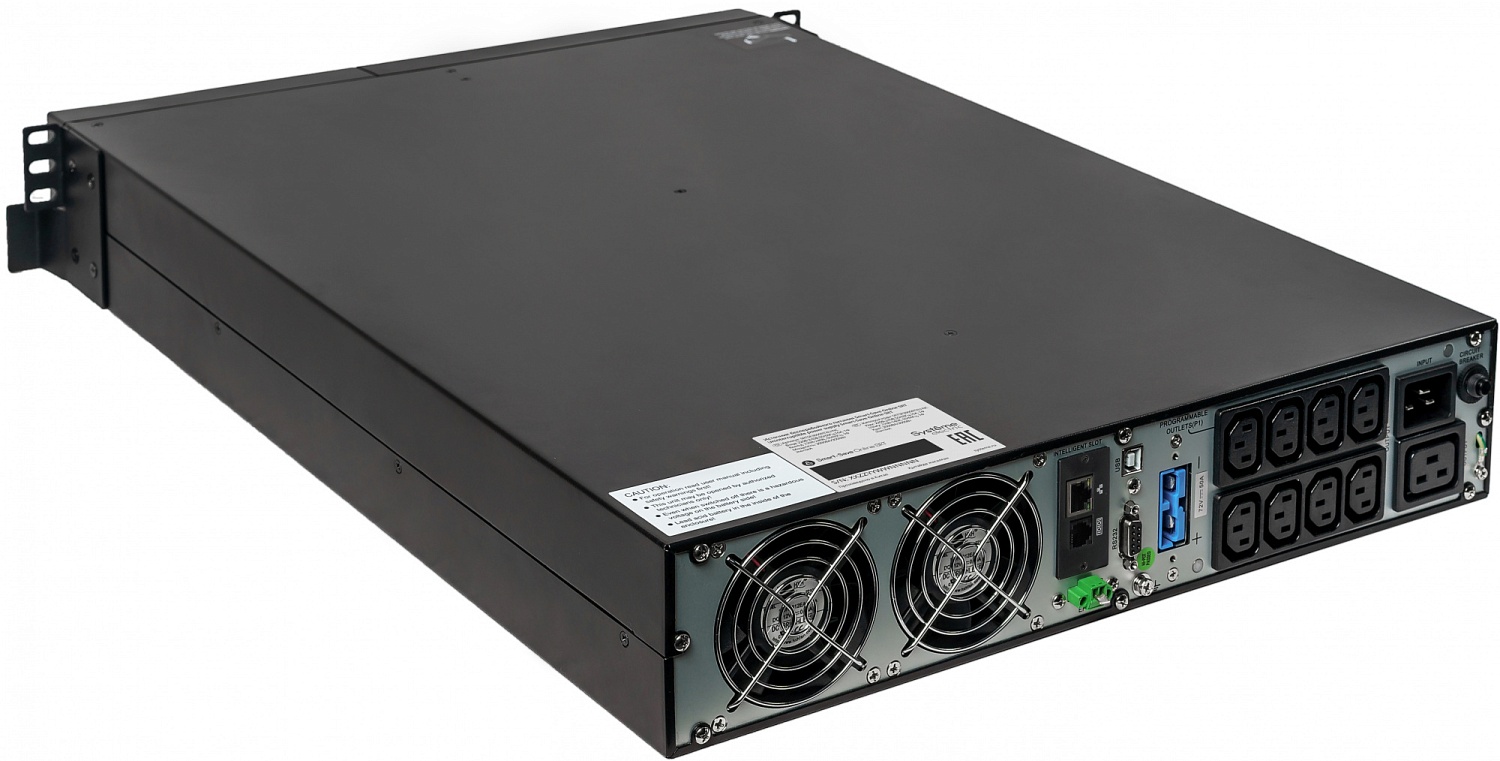Источник бесперебойного питания Systeme Electric Smart-Save Online SRT, 3000VA/3000W, On-Line, Extended-run, Rack 2U(Tower convertible), LCD, Out: 8xC13+1xC19, SNMP Intelligent Slot, USB, RS-232, Pre-Inst. Web/SNMP
