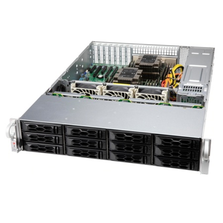 Шасси серверное Supermicro SuperChassis 2U LA26E1C4-R609LP/no HDD(12)LFF/7xLP/2x600W/(12" x 13", 13.68" x 13", 12" x 10")E-ATX, ATX/Backplane 12xSATA3/SAS3