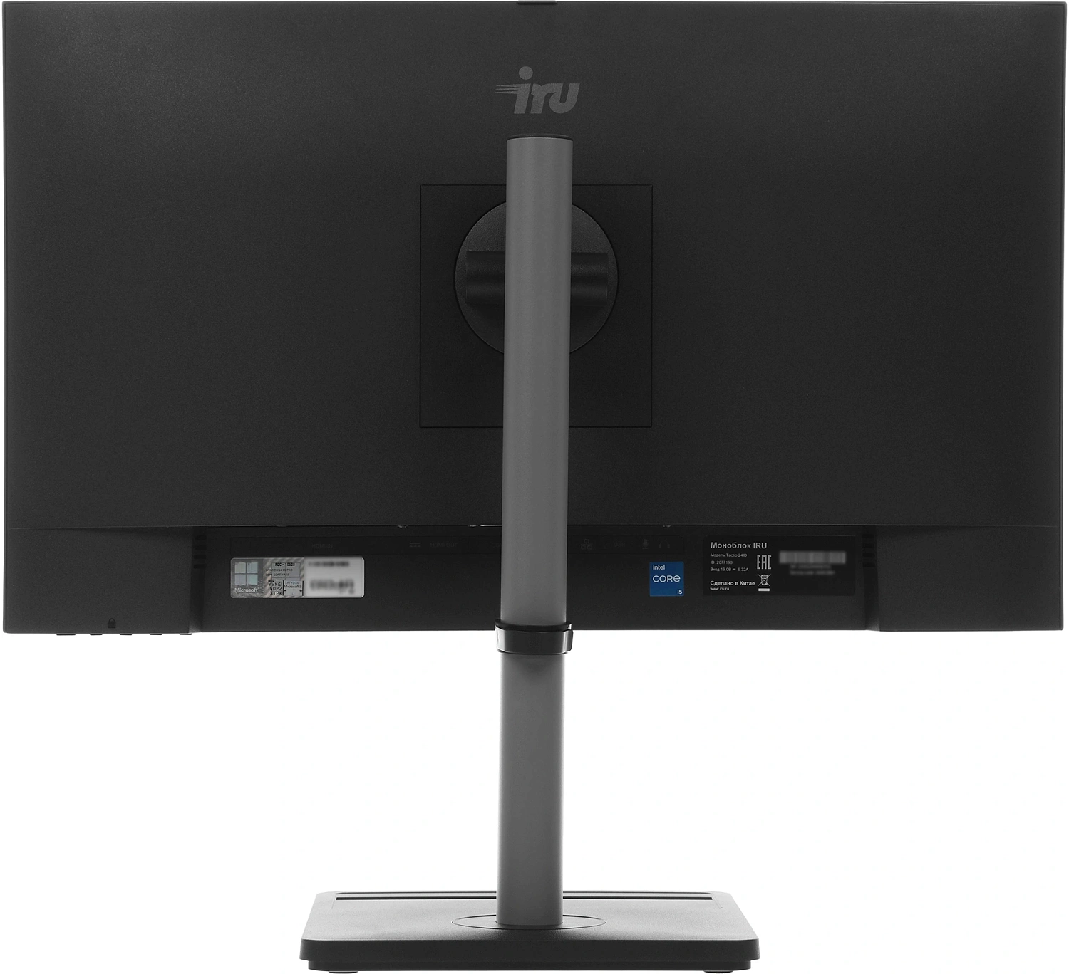 Моноблок IRU Tactio 24ID 23.8" Full HD i5 12400 (2.5) 16Gb SSD512Gb UHDG 730 CR Windows 11 Pro 64 GbitEth WiFi BT 120W Cam черный 1920x1080 (RUS)
