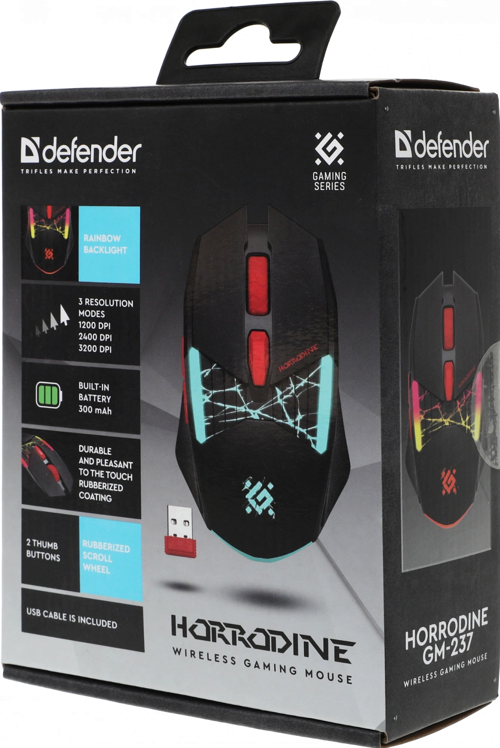 Мышь Defender Horrodine GM-237 черный оптическая 3200dpi беспров. USB (52237) Мышь Defender Horrodine GM-237 черный оптическая 3200dpi беспров. USB (52237)