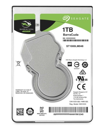Жесткий диск HDD SATA 2,5" Seagate 1000Gb, ST1000LM048, Barracuda 5400 rpm,  128Mb buffer (аналог ST1000LM035), 1 year