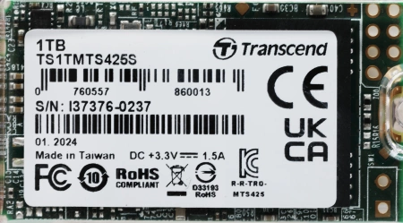 Накопитель SSD Transcend SATA III 1Tb TS1TMTS425S 425S M.2 2242 0.3 DWPD