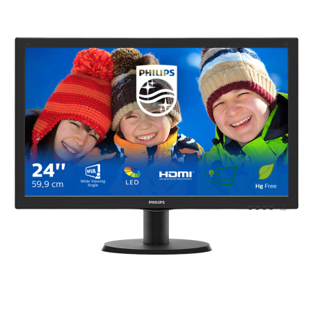 Монитор LCD 23.6'' [16:9] 1920х1080(FHD) MVA, nonGLARE, 60 Hz, 250 cd/m2, H178°/V178°, 3000:1, 50М:1, 16.7M, 8ms, VGA, DVI, HDMI, Tilt, 3Y, Black