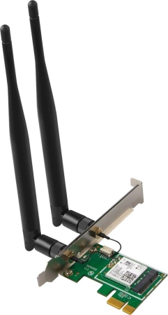 Адаптер беспроводной связи (Wi-Fi) Tenda E30 Сетевой PCIe адаптер AX3000 Wi-Fi 6 2,4/5 ГГц, до 2,98 Гбит/с, 2x5dBi внешние антенны
