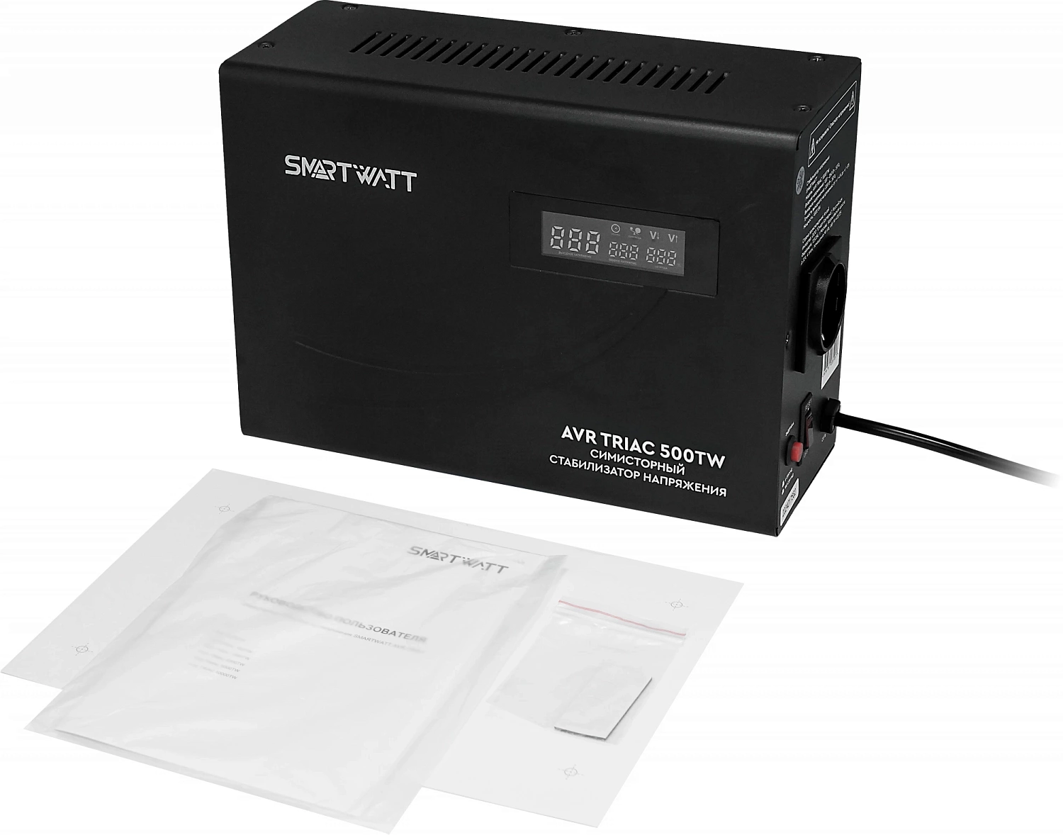 Стабилизатор напряжения Smartwatt AVR Triac 500TW 500ВА черный