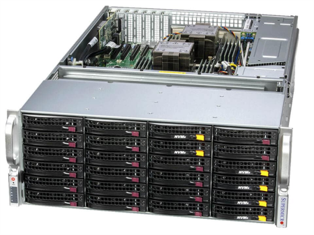 Серверная платформа Supermicro SuperStorage 4U Server 641E-E1CR36L no CPU(2) 5th/4th Gen(MCC carrier)/TDP 270W/no DIMM(16)/36x3.5/2.5 SATA/SAS/2x10GbE/2x1600W/SFT-DCMS-Single