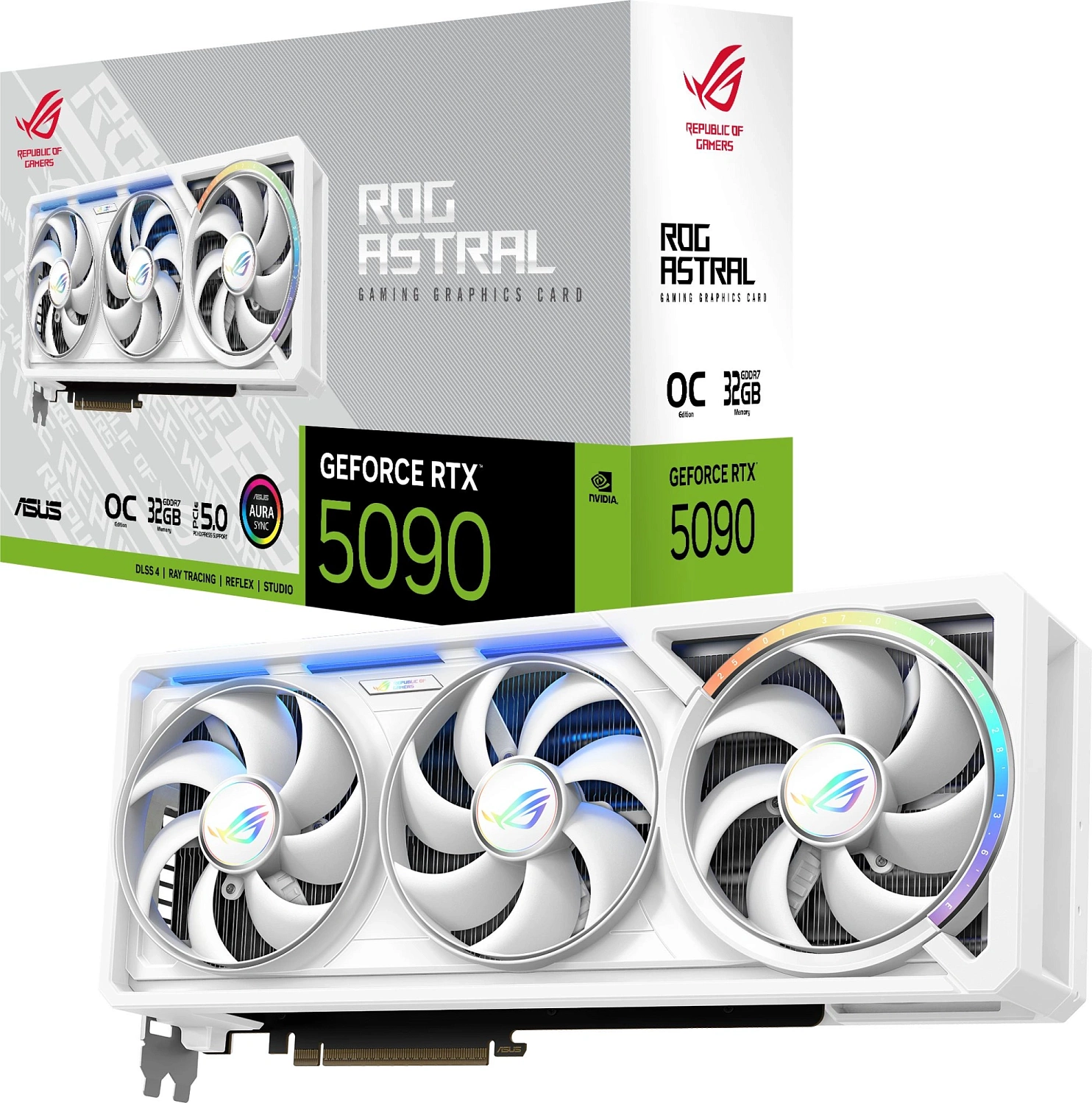 Видеокарта Asus PCI-E 5.0 ROG-ASTRAL-RTX5090-O32G-WHITE NVIDIA GeForce RTX 5090 32Gb 256bit GDDR7 2580/30000 HDMIx2 DPx3 HDCP Ret