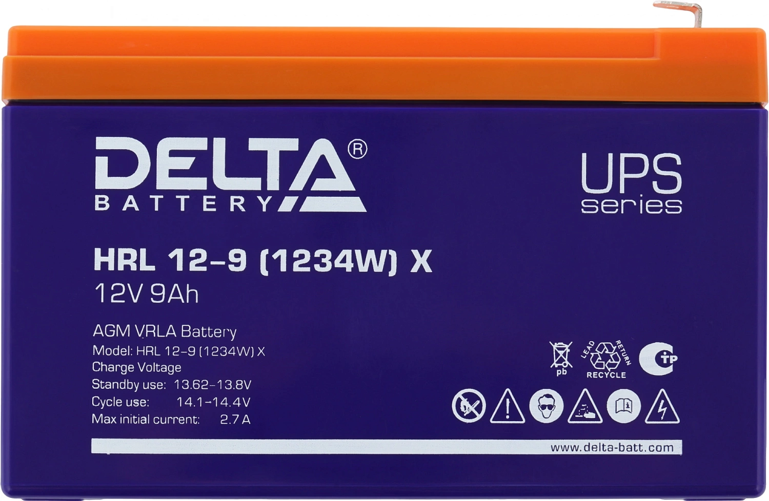 Батарея для ИБП Delta HRL 12-9 (1234W) X 12В 9Ач Батарея для ИБП Delta HRL 12-9 (1234W) X 12В 9Ач