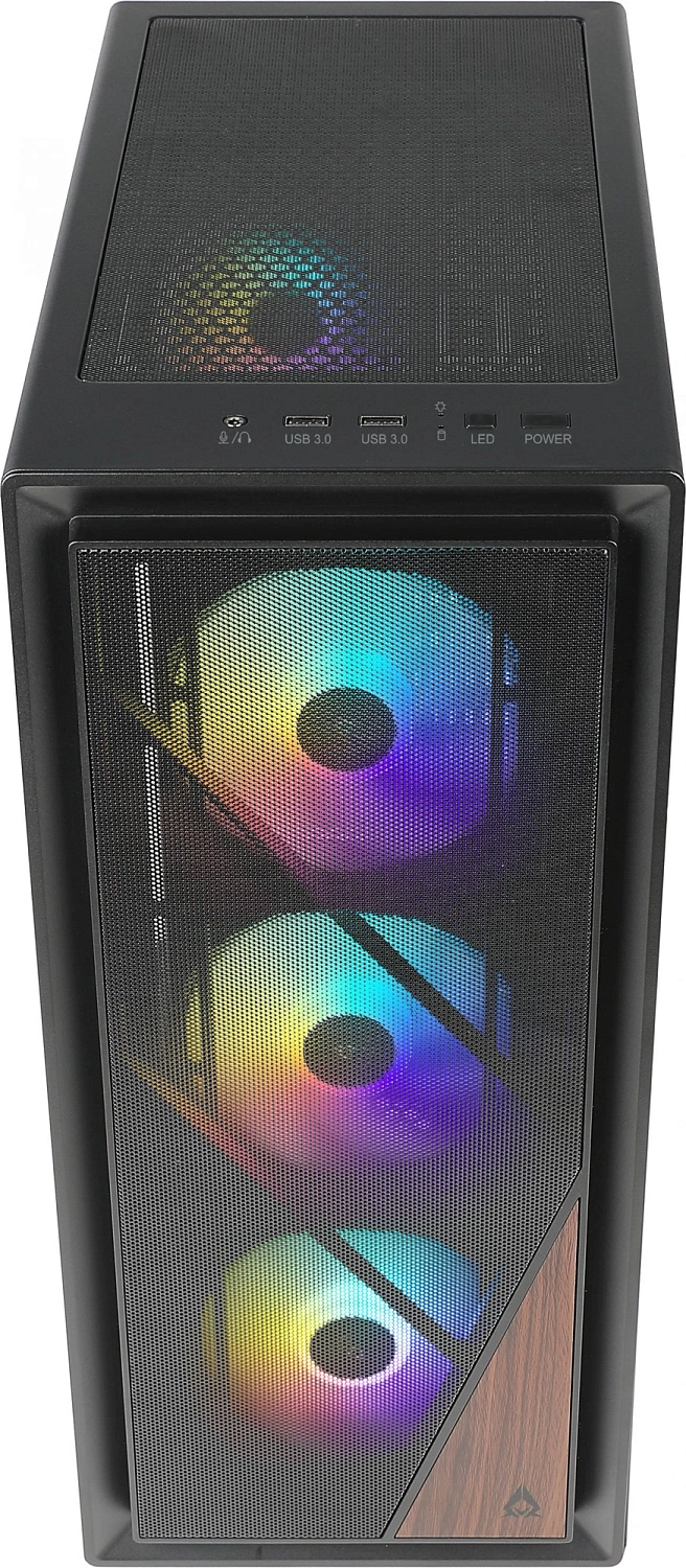 Корпус Azza FOREST черный без БП ATX 4x120mm 2xUSB3.0 audio bott PSU